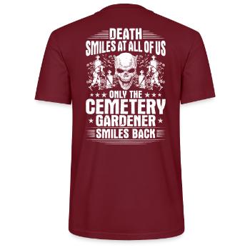 Friedhofsgärtner Friedhof Cemetery Gardener - Stanley/Stella Unisex Bio-T-Shirt CRAFTER - Burgunderrot - Hinten - Michal (187cm)