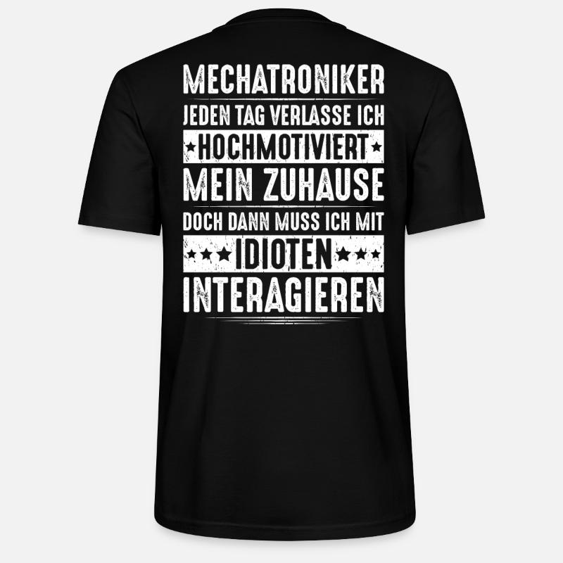 Mechatroniker Mechatronik Mechatronics Engineer - Stanley/Stella Unisex Bio-T-Shirt CRAFTER - Schwarz