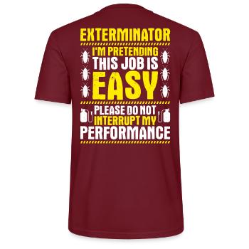 Schädlingsbekämpfer Kammerjäger Exterminator - Stanley/Stella Unisex Bio-T-Shirt CRAFTER - Burgunderrot - Hinten - Michal (187cm)