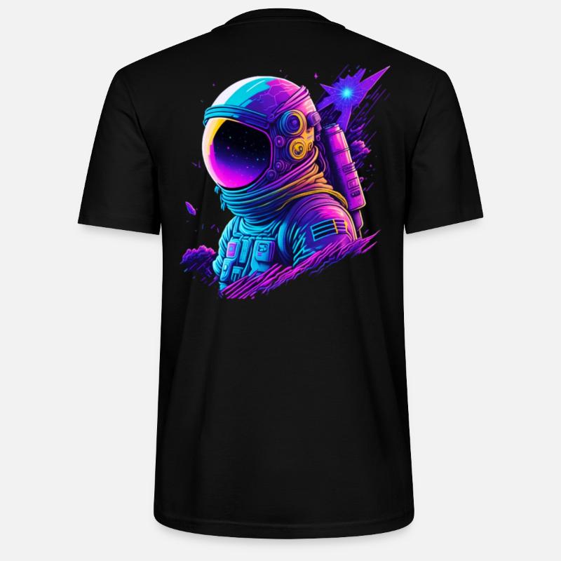Synthwave Astronaut Space Explorer - Stanley/Stella Unisex Bio-T-Shirt CRAFTER - Schwarz