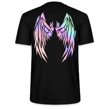2reborn Wings Engelflügel modern art 2 - Stanley/Stella Unisex Bio-T-Shirt CRAFTER - Schwarz - Hinten - Michal (187cm)