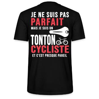 tonton cycliste humour vélo velo vélos velos - T-shirt bio CRAFTER Stanley Stella Unisexe - noir - Dos - Michal (187cm)