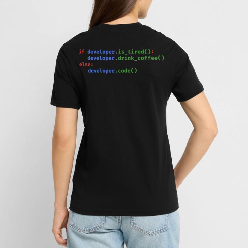 Code Python Programmation Café Fatigué Drôle T-shirt bio CRAFTER Stanley Stella Unisexe