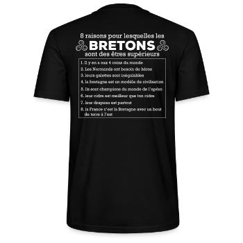 BRETONS,BZH,BRETON,BREIZH,CELTE,DROLE - T-shirt bio CRAFTER Stanley Stella Unisexe - noir - Dos - Michal (187cm)