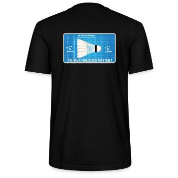 Zum Spaß zählen die Dimensionen! - Stanley/Stella Unisex Bio-T-Shirt CRAFTER - Schwarz - Hinten - Michal (187cm)