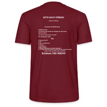 Bitte nicht stören - Stanley/Stella Unisex Bio-T-Shirt CRAFTER - Burgunderrot - Hinten - Michal (187cm)