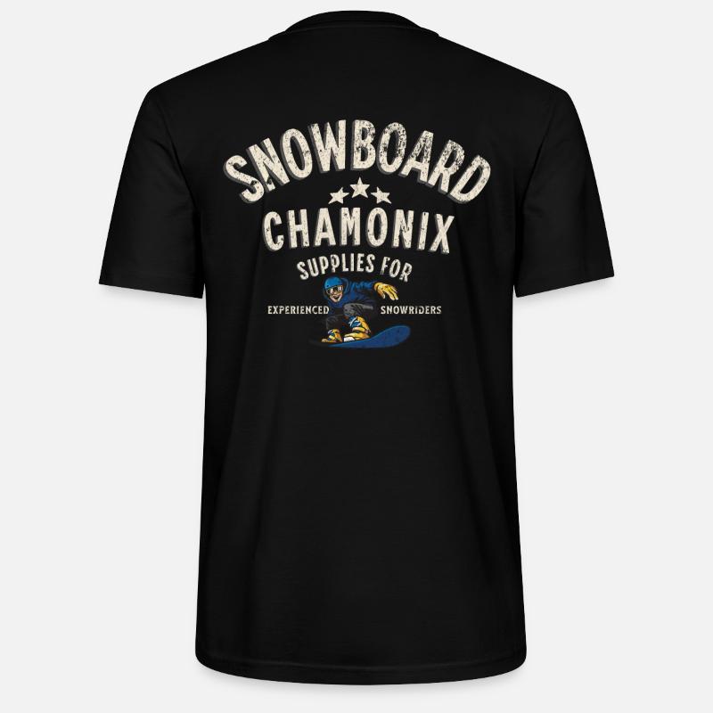 Snowboarden in Chamonix - Stanley/Stella Unisex Bio-T-Shirt CRAFTER - Schwarz