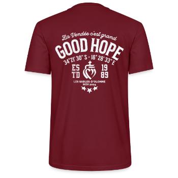 Vendée Good Hope cape 2024 - T-shirt bio CRAFTER Stanley Stella Unisexe - bordeaux - Dos - Michal (187cm)