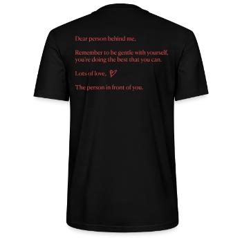 Message positif à la personne derrière moi - T-shirt bio CRAFTER Stanley Stella Unisexe - noir - Dos - Michal (187cm)