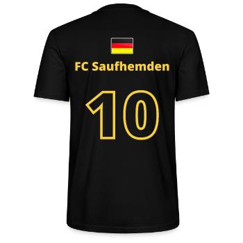 Funny Shirt - Top - FC Saufhemden - Stanley/Stella Unisex Bio-T-Shirt CRAFTER - Schwarz - Hinten - Michal (187cm)