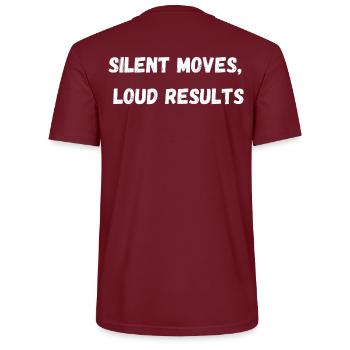 Mouvements silencieux, résultats bruyants l LateNightGrind - T-shirt bio CRAFTER Stanley Stella Unisexe - bordeaux - Dos - Michal (187cm)