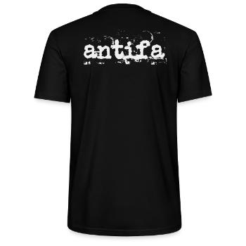 ANTIFA ANTIFASCHISTISCH - Stanley/Stella Unisex Bio-T-Shirt CRAFTER - Schwarz - Hinten - Michal (187cm)