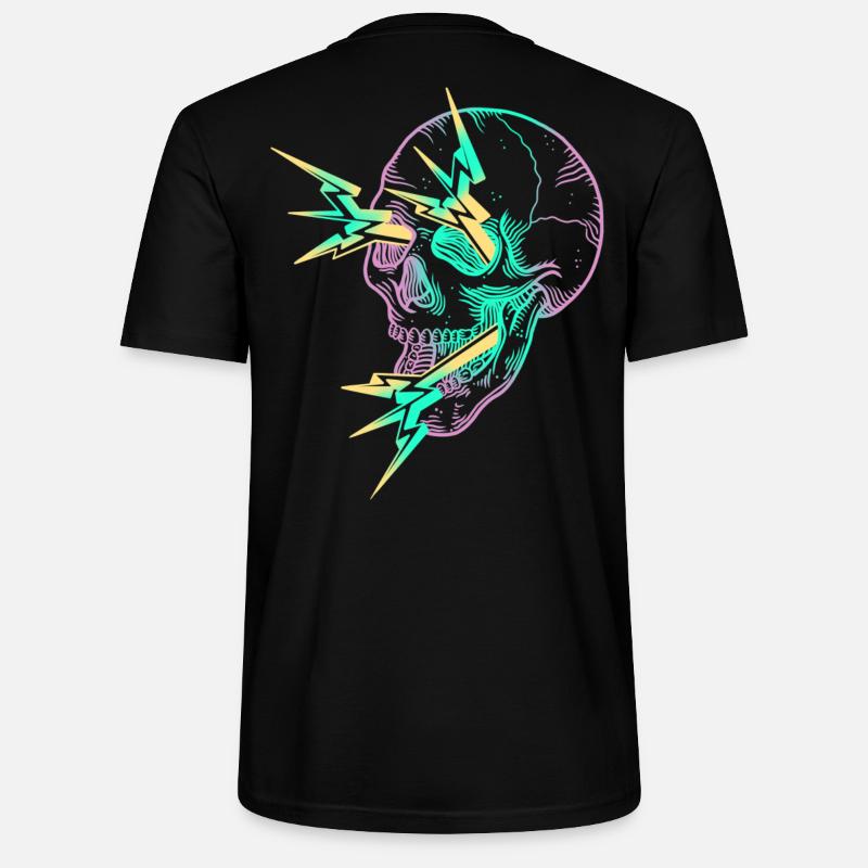 Skull Flash mauve - T-shirt bio CRAFTER Stanley Stella Unisexe - noir