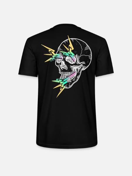 Skull Flash white - Stanley/Stella CRAFTER Unisex Organic T-Shirt - black