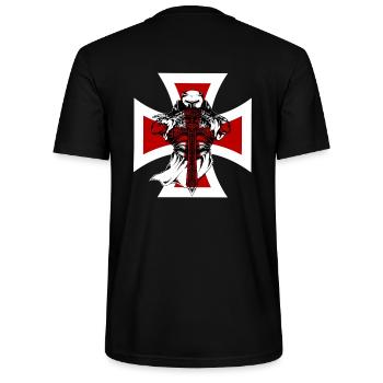 Croisé, chevalier croisé templier - T-shirt bio CRAFTER Stanley Stella Unisexe - noir - Dos - Michal (187cm)