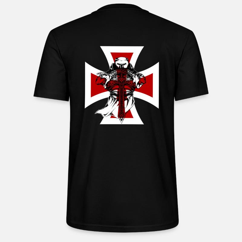 Crusader, Knights Templar crusader knight - Stanley/Stella CRAFTER Unisex Organic T-Shirt - black