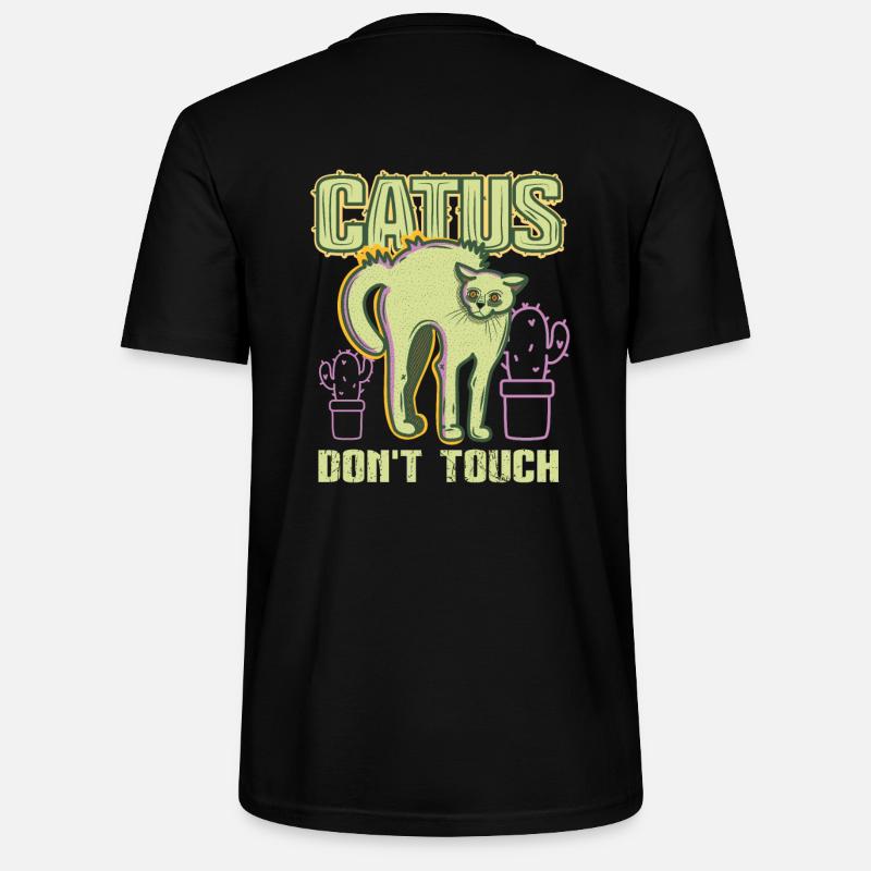 Chat cactus - T-shirt bio CRAFTER Stanley Stella Unisexe - noir