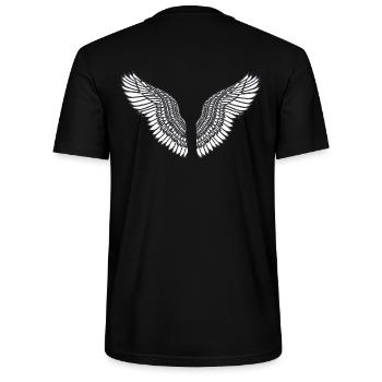 Angelwings,Ailes,Aquarelle,Blanc,Ailes d’ange - T-shirt bio CRAFTER Stanley Stella Unisexe - noir - Dos - Michal (187cm)