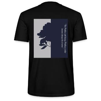 Flower Shadow Design - Stanley/Stella Unisex Bio-T-Shirt CRAFTER - Schwarz - Hinten - Michal (187cm)