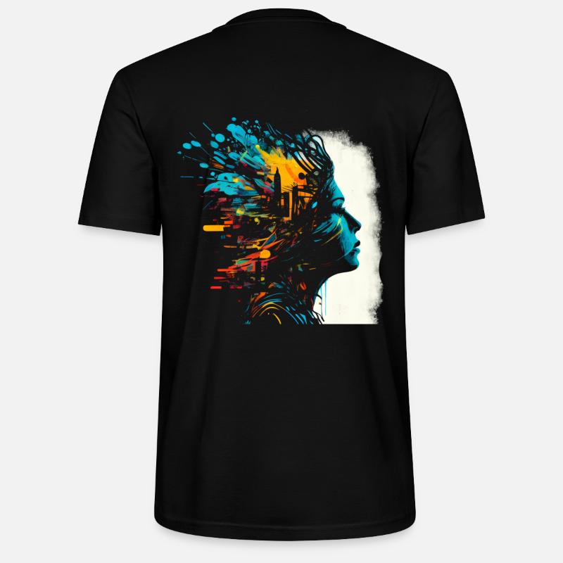Psychedelisches Artwork - Open Mind - Stanley/Stella Unisex Bio-T-Shirt CRAFTER - Schwarz