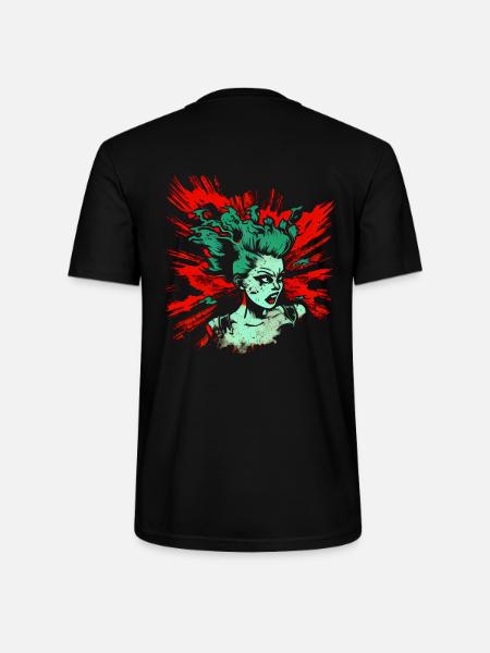 Cool Psychobilly Comic Design - Green Woman - Stanley/Stella CRAFTER Unisex Organic T-Shirt - black