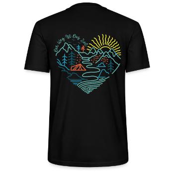 Berge Wandern Bergsteigen Sonne Zelt - Stanley/Stella Unisex Bio-T-Shirt CRAFTER - Schwarz - Hinten - Michal (187cm)