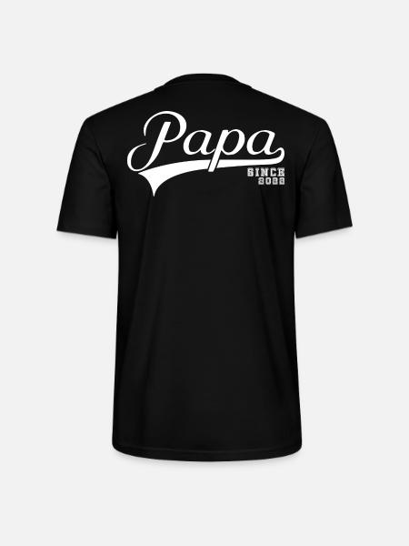 papa since 2022 - Stanley/Stella CRAFTER Unisex Organic T-Shirt - black