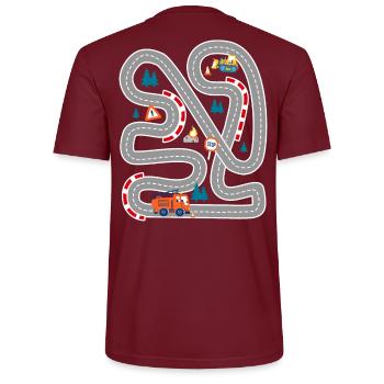 Spielen Sie Autorennen auf dem Rücken Familiengeschenk - Stanley/Stella Unisex Bio-T-Shirt CRAFTER - Burgunderrot - Hinten - Michal (187cm)