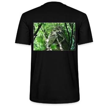Low-angle beech and ivy landscape - Stanley/Stella CRAFTER Unisex Organic T-Shirt - black - Back - Michal (187cm)