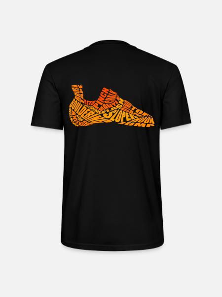 Bouldering Shoe - Orange - Stanley/Stella CRAFTER Unisex Organic T-Shirt - black