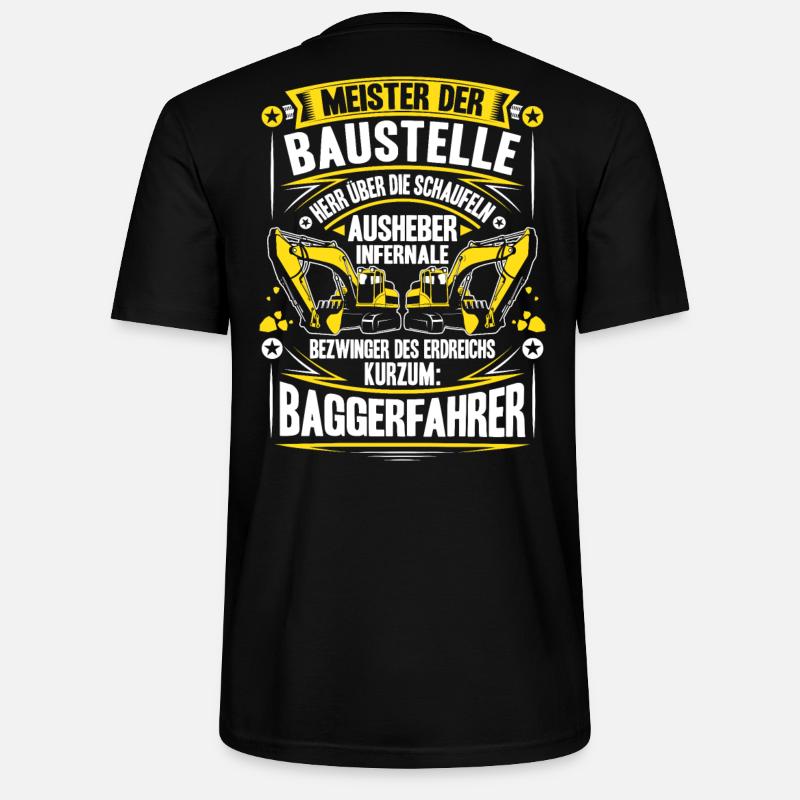 Baggerfahrer Baggerführer Baugeräteführer Bagger - Stanley/Stella Unisex Bio-T-Shirt CRAFTER - Schwarz