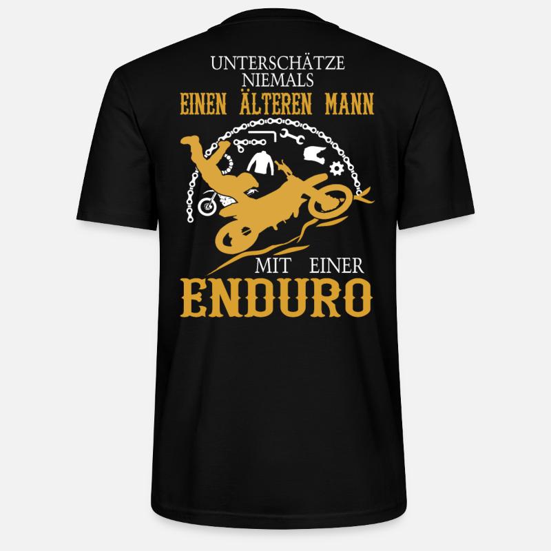 Älterer Mann Enduro - Stanley/Stella Unisex Bio-T-Shirt CRAFTER - Schwarz