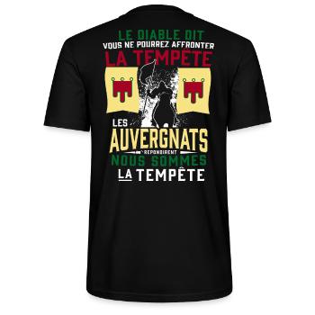 Tempête Auvergnats - T-shirt bio CRAFTER Stanley Stella Unisexe - noir - Dos - Michal (187cm)