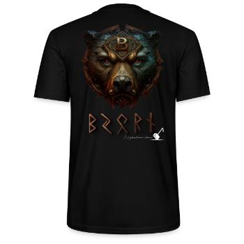 Bear Face - Björn in Futhark Runes - Stanley/Stella CRAFTER Unisex Organic T-Shirt - black - Back - Michal (187cm)