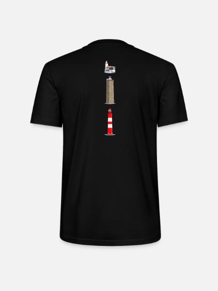 Lighthouses Ameland, Terschelling, Marche - Stanley/Stella CRAFTER Unisex Organic T-Shirt - black