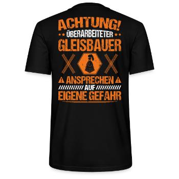 Gleisbauer Schienenarbeiter Gleisbau Geschenk - Stanley/Stella Unisex Bio-T-Shirt CRAFTER - Schwarz - Hinten - Michal (187cm)