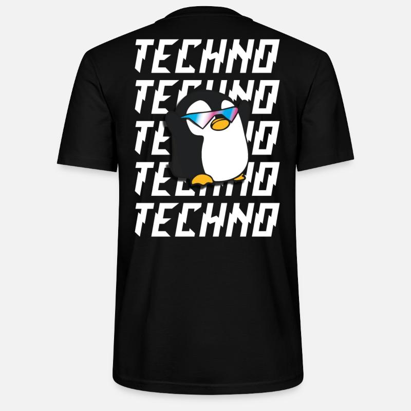 Techno Pinguin - Stanley/Stella Unisex Bio-T-Shirt CRAFTER - Schwarz