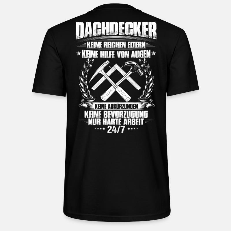 Dachdecker/Dachklempner/Dachspengler/Geschenk - Stanley/Stella Unisex Bio-T-Shirt CRAFTER - Schwarz