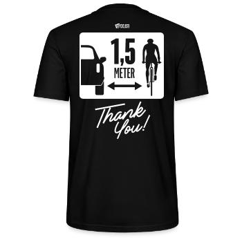 Abstand halten - Stanley/Stella Unisex Bio-T-Shirt CRAFTER - Schwarz - Hinten - Michal (187cm)