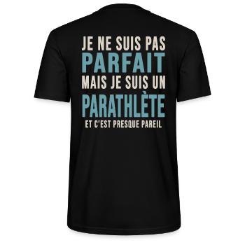 pas parfait para athlète cadeau sport handicape - T-shirt bio CRAFTER Stanley Stella Unisexe - noir - Dos - Michal (187cm)