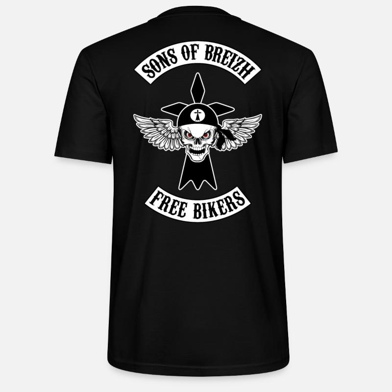 breizh Biker 02 - Stanley/Stella Unisex Bio-T-Shirt CRAFTER - Schwarz