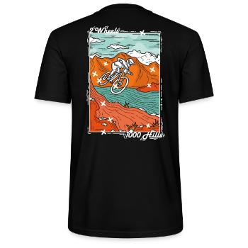 Downhill (weiss) - Stanley/Stella Unisex Bio-T-Shirt CRAFTER - Schwarz - Hinten - Michal (187cm)