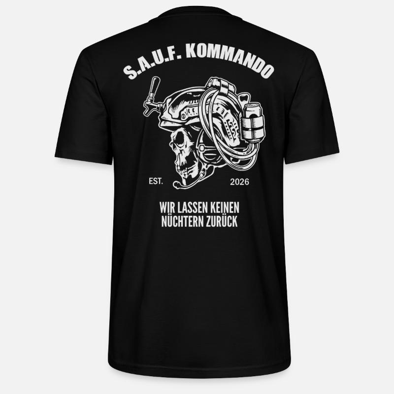 Sauf Kommando | Tactical Beer Skull - Stanley/Stella Unisex Bio-T-Shirt CRAFTER - Schwarz
