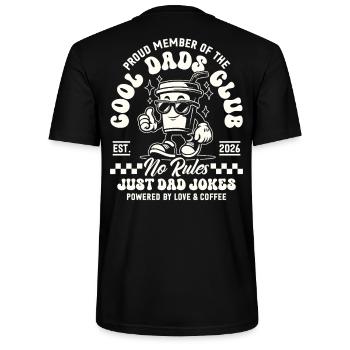 Cool Dads Club - Papa 2026 Geschenk - Stanley/Stella Unisex Bio-T-Shirt CRAFTER - Schwarz - Hinten - Michal (187cm)