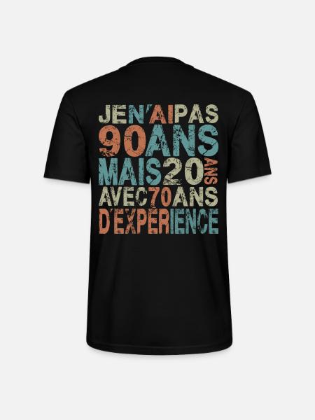 Jeg er ikke 90 år gammel 90 års jubilæumsgave - Stanley Stella CRAFTER unisex økologisk-T-shirt - sort