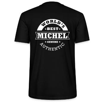 Michel Das beste Geschenk der Welt Vorname Michel - Stanley/Stella Unisex Bio-T-Shirt CRAFTER - Schwarz - Hinten - Michal (187cm)