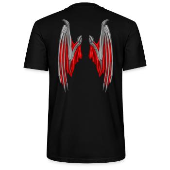 Aile de démon en rouge - T-shirt bio CRAFTER Stanley Stella Unisexe - noir - Dos - Michal (187cm)