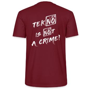 Tekno is not a crime 23 - Stanley/Stella Unisex Bio-T-Shirt CRAFTER - Burgunderrot - Hinten - Michal (187cm)