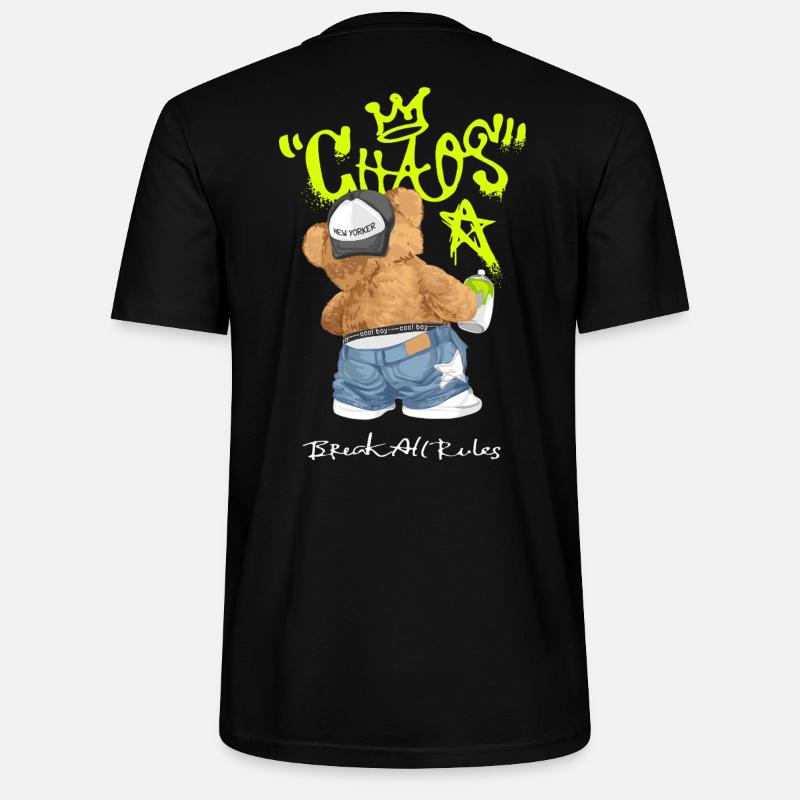 Chaos Bär Graffiti Break All Rules - Stanley/Stella Unisex Bio-T-Shirt CRAFTER - Schwarz