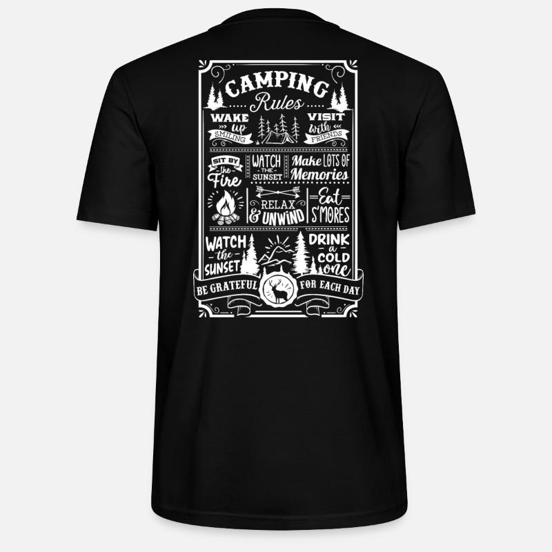 Camping Rules - Stanley/Stella Unisex Bio-T-Shirt CRAFTER - Schwarz